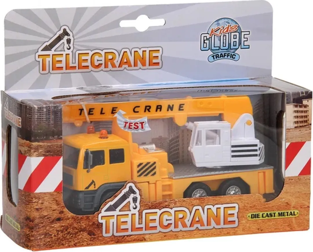 Kids Globe Hijskraan Die-cast met Licht en Geluid, 15cm