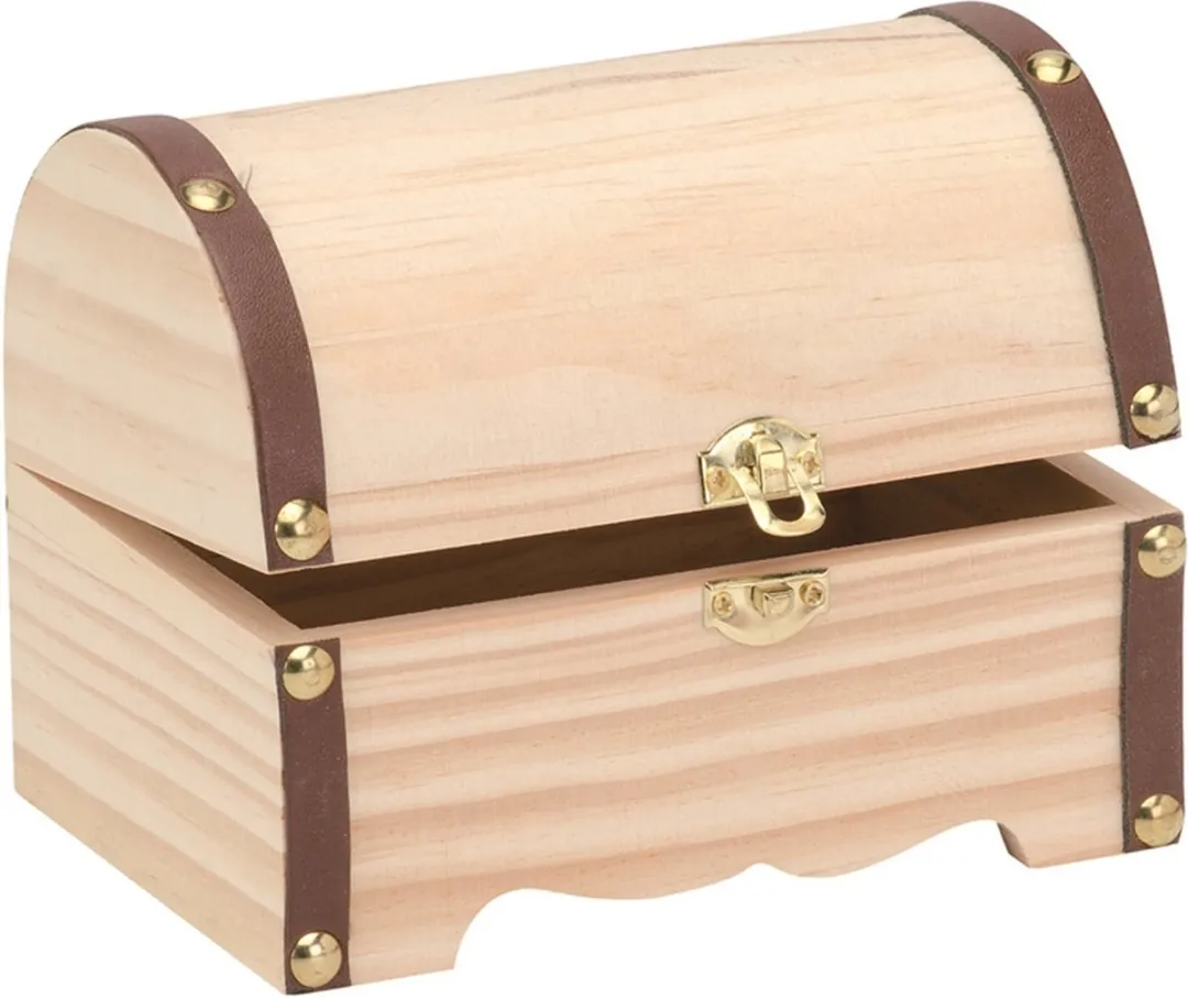 Glorex Hobby Houten Schatkistje 15x10x10cm