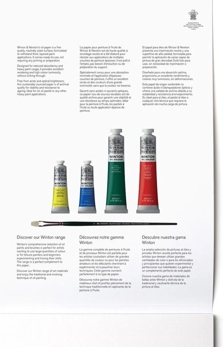 Winsor & Newton Olieverfpapier 230g A4 - 10 Vel - Wit
