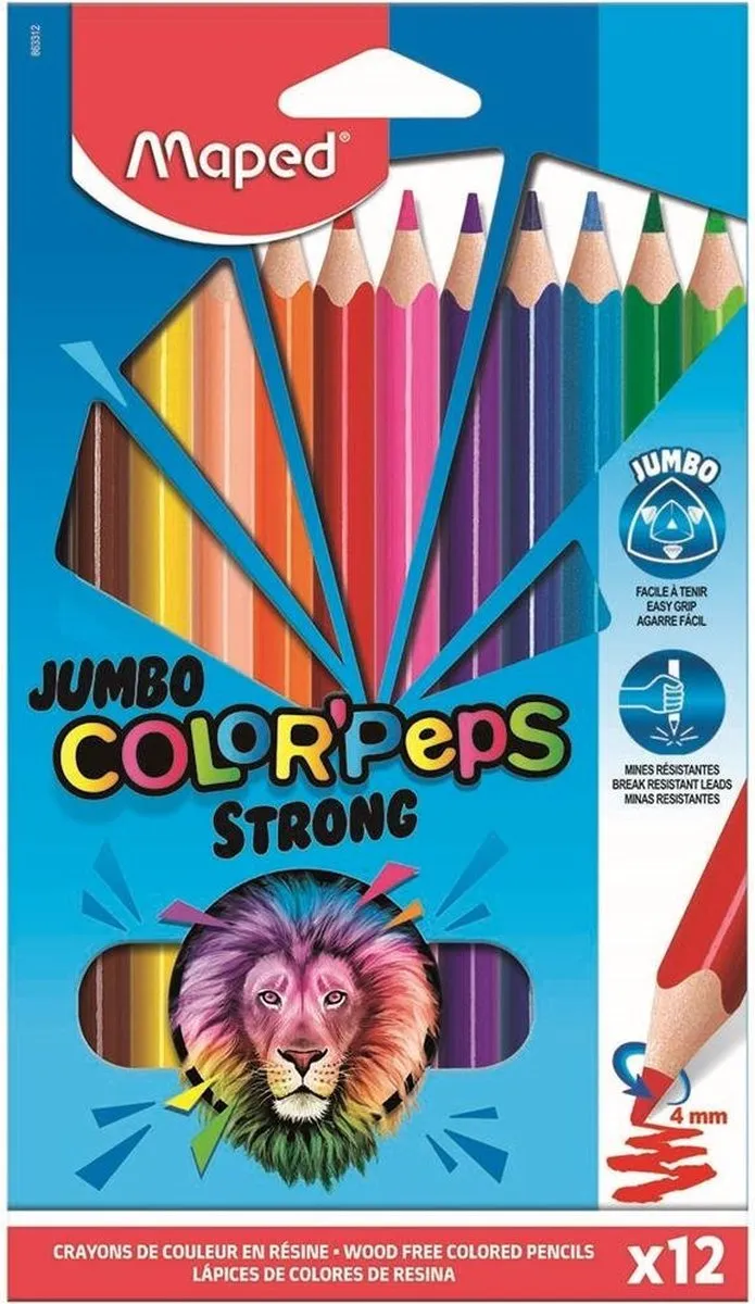 Maped Jumbo Color'Peps Strong Kleurpotloden - 12 Stuks