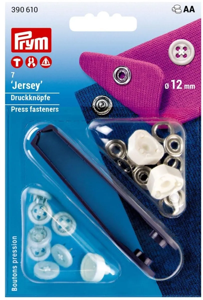 Prym Jersey Drukknoop 12mm - Wit - afbeelding 2 van 3