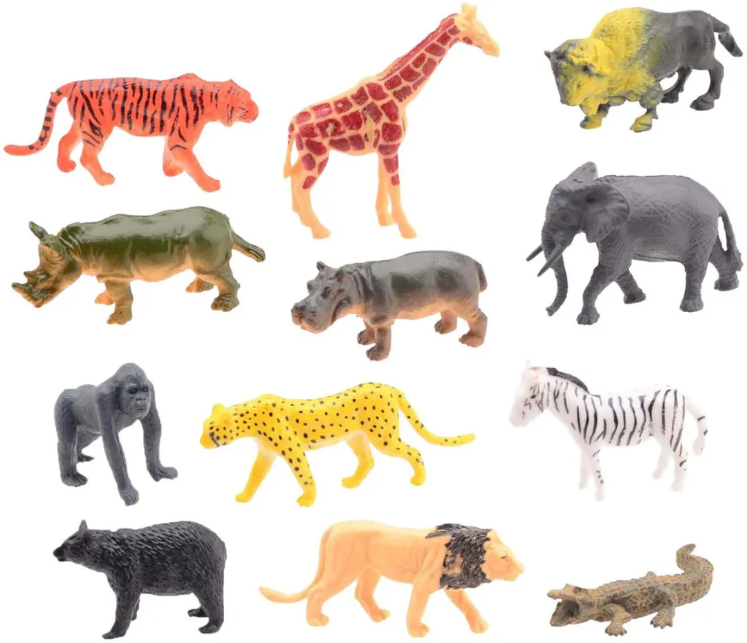 Johntoy Animal World Wilde Dieren Speelset 12-delig - Multikleur