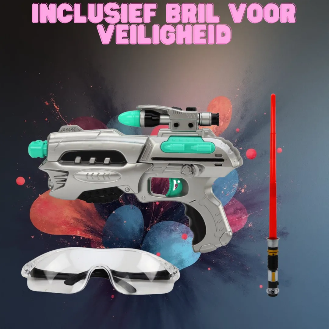 LEAN TOYS Space Lightsaber Set - Lichtzwaard & Laserpistool - 5 Kleuren