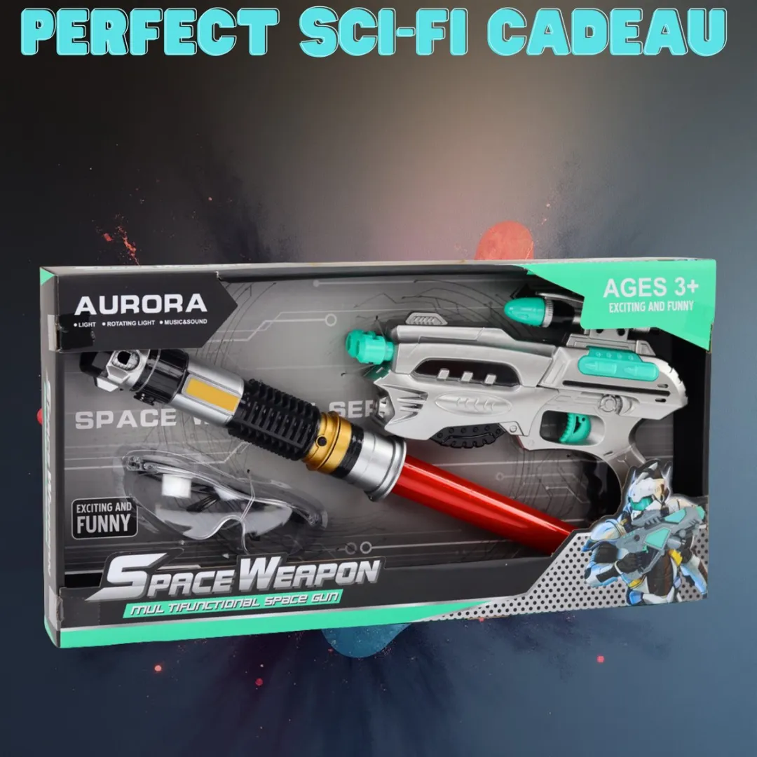 LEAN TOYS Space Lightsaber Set - Lichtzwaard & Laserpistool - 5 Kleuren