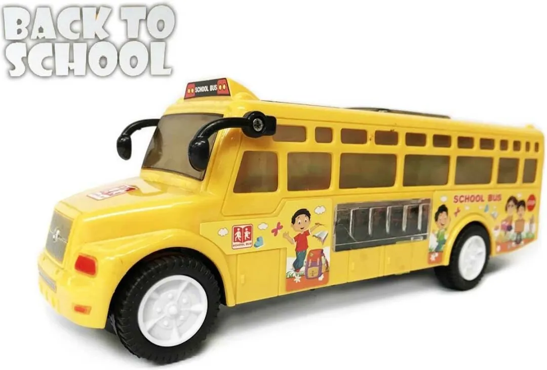 698 JIAN SHENG Schoolbus - Led Lichtjes & Muziek Geel