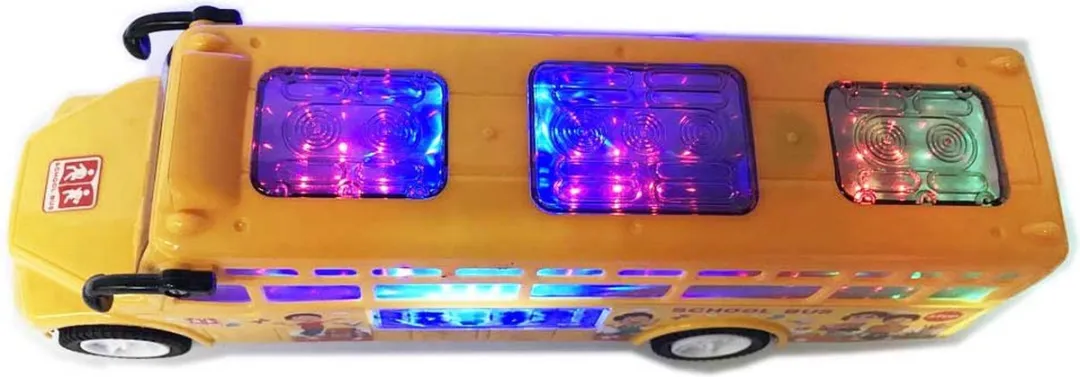 698 JIAN SHENG Schoolbus - Led Lichtjes & Muziek Geel - afbeelding 6 van 6