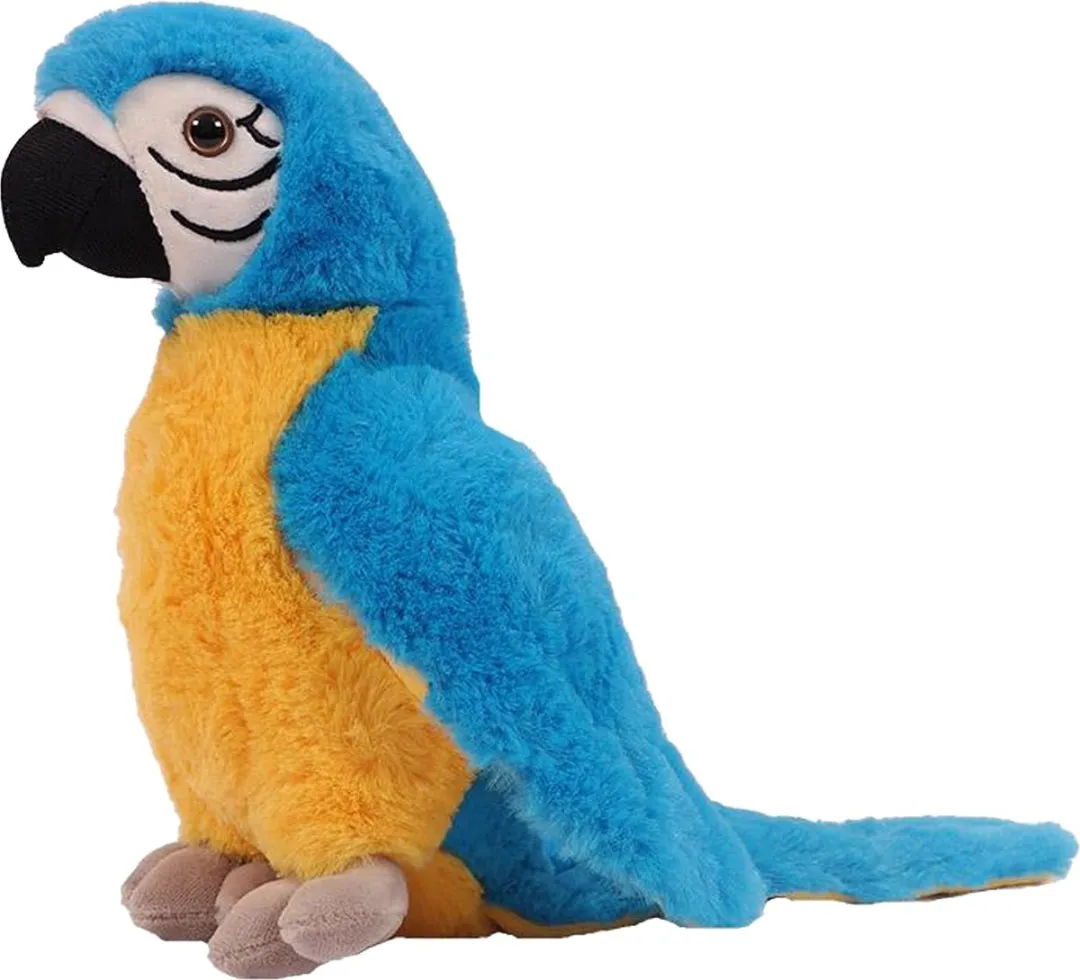 PIA Soft Toys Knuffelpapegaai - Blauw - 24 cm