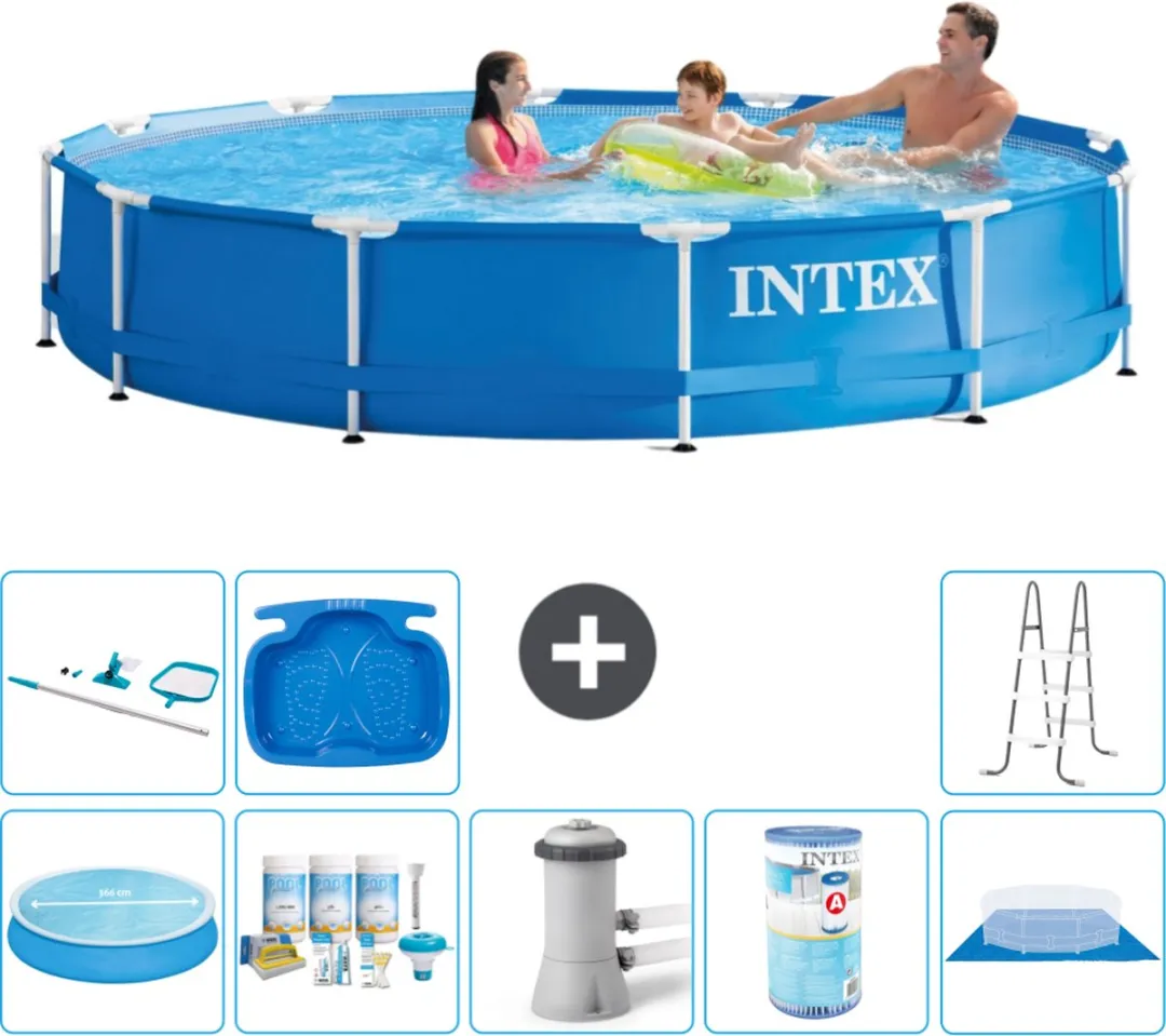 Intex 28210NP Rond Frame Zwembad 366x76cm - Blauw - 6503L
