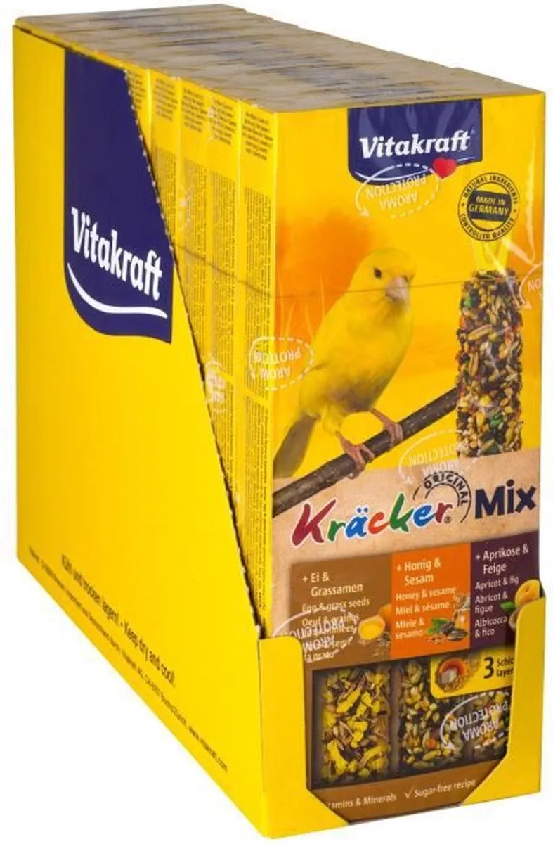 Vitakraft Kräcker Trio Mix Kanarie - 30 Stuks