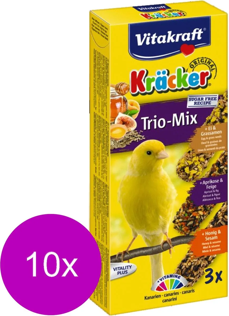 Vitakraft Kräcker Trio Mix Kanarie - 30 Stuks