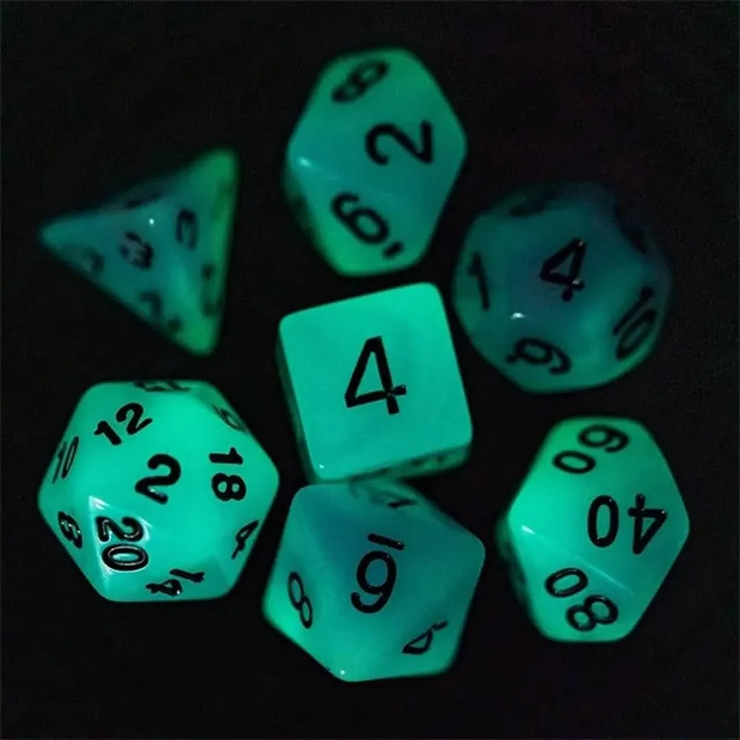 Lapi Toys DnD Polydice Glow Acryl Set - 7 Stuks - Paars