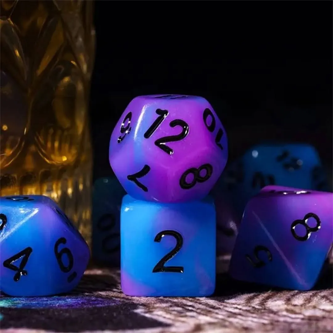 Lapi Toys DnD Polydice Glow Acryl Set - 7 Stuks - Paars