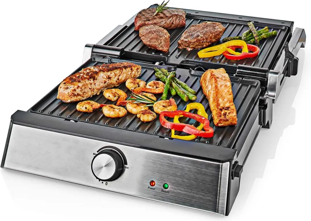 Nedis Contact Grill KAGR151FSR 2000W - Zwart - afbeelding 6 van 6