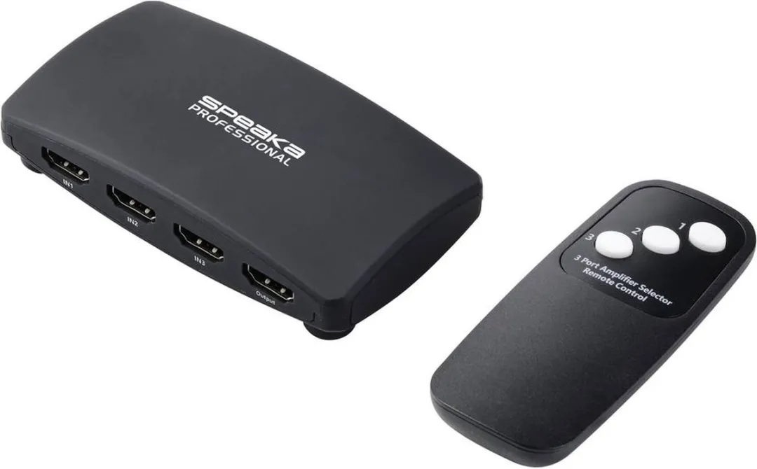 SpeaKa Professional SP-HDS-200 3 poorten HDMI-switch Met afstandsbediening UHD 8K @ 60 Hz, UHD 4K @ 120 Hz