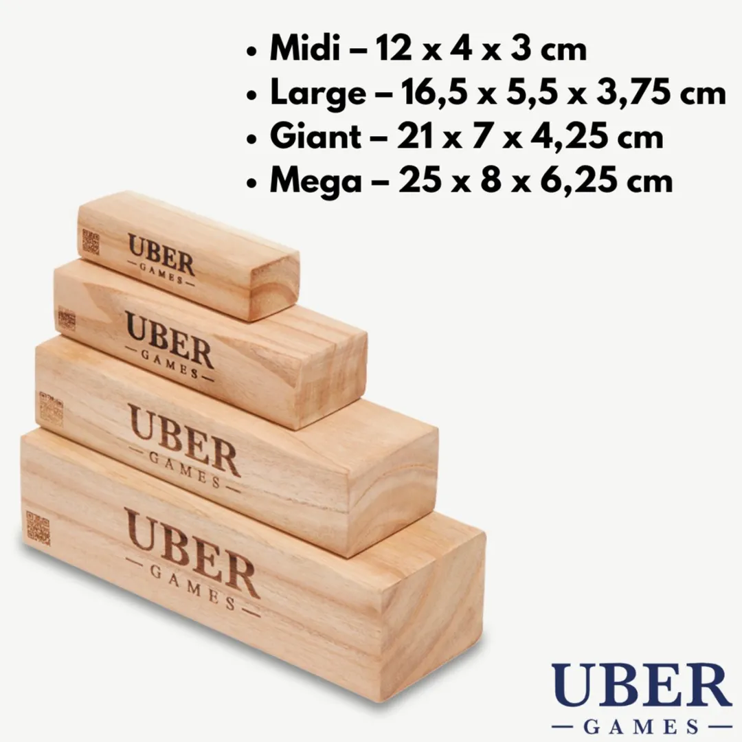 Ubergames Hardhouten Stapeltoren 16KG - 54 Blokken