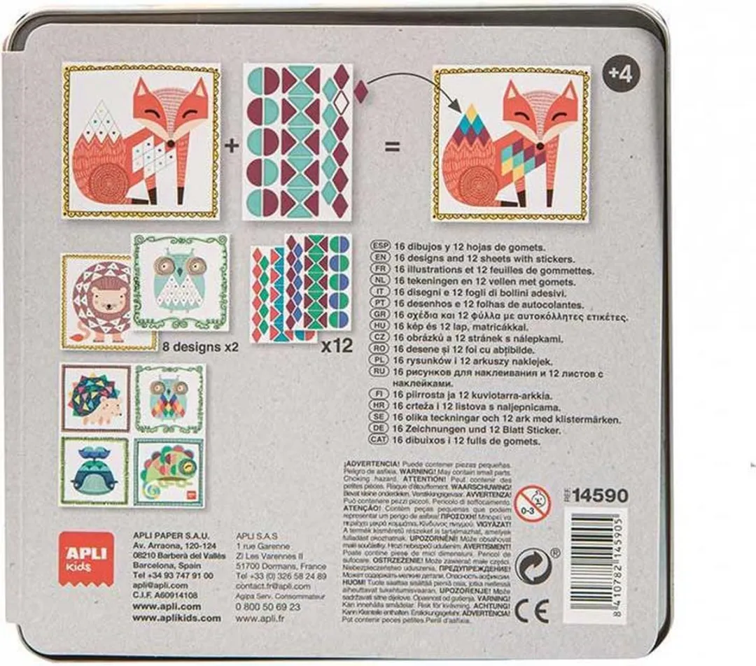 Apli Kids Stickerspel Leeuw - Paars/Blauw/Groen/Rood