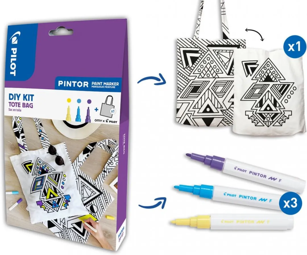 Pilot Pintor DIY Kit - 3 Fijnschrijvers + Tote Bag