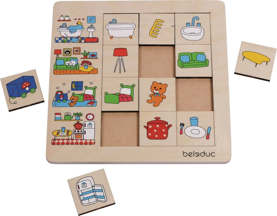 Beleduc Ons Huis Puzzel 12 Stuks - 25cm - Multicolor
