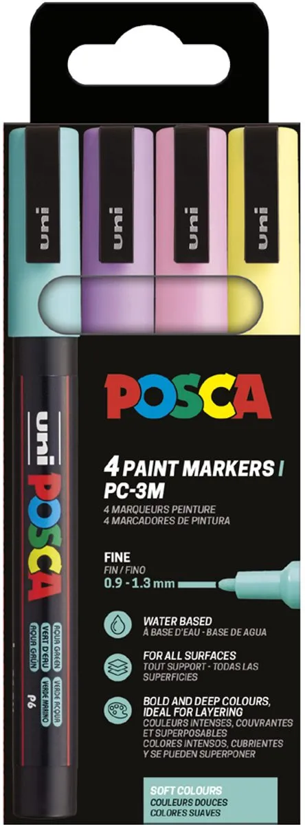 Posca Uni PC3M Pastel Blauw - 8 Stuks