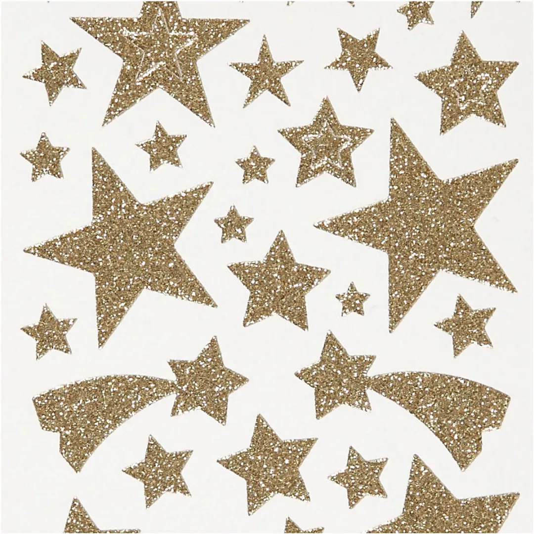 Creativ Company Gouden Sterren Glitter Stickers 10x24cm - Multicolor