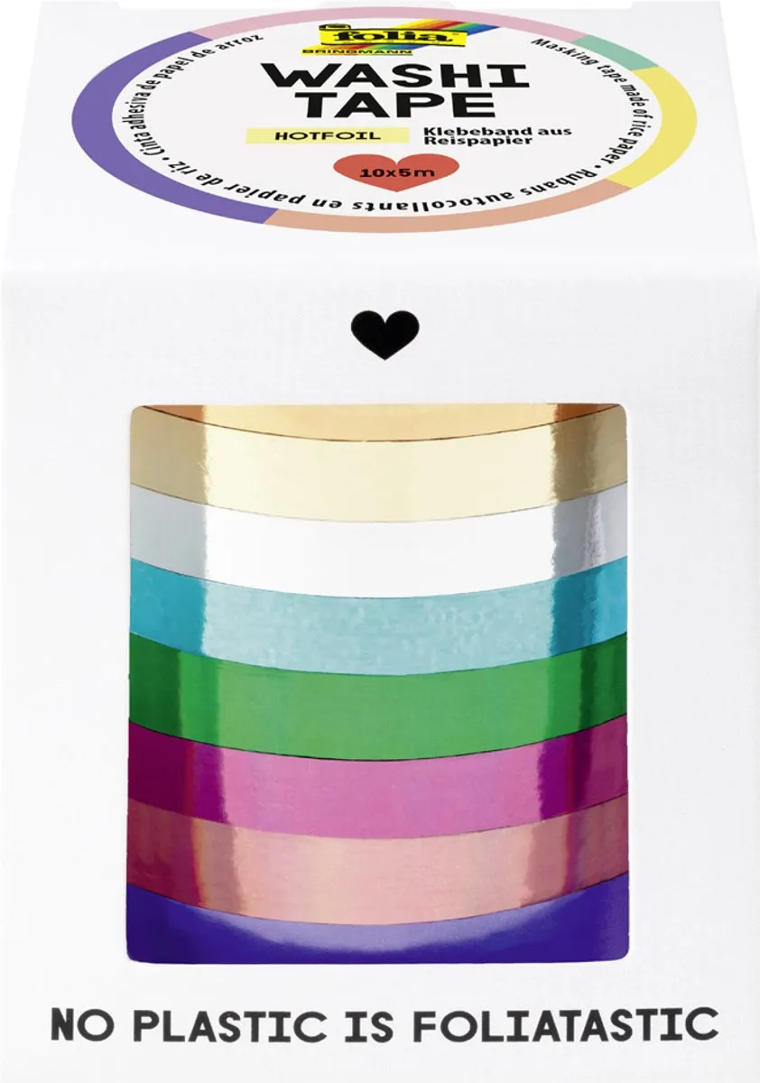 Folia Washi-Tape HOTFOIL Set - 10 Rollen 5m