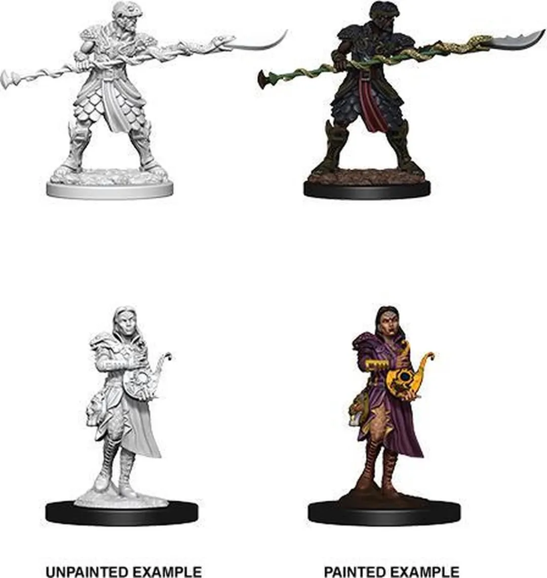 Wizkids D&D Nolzur's Miniatures Yuan-Ti Pureblood - 2 Stuks - Grijs