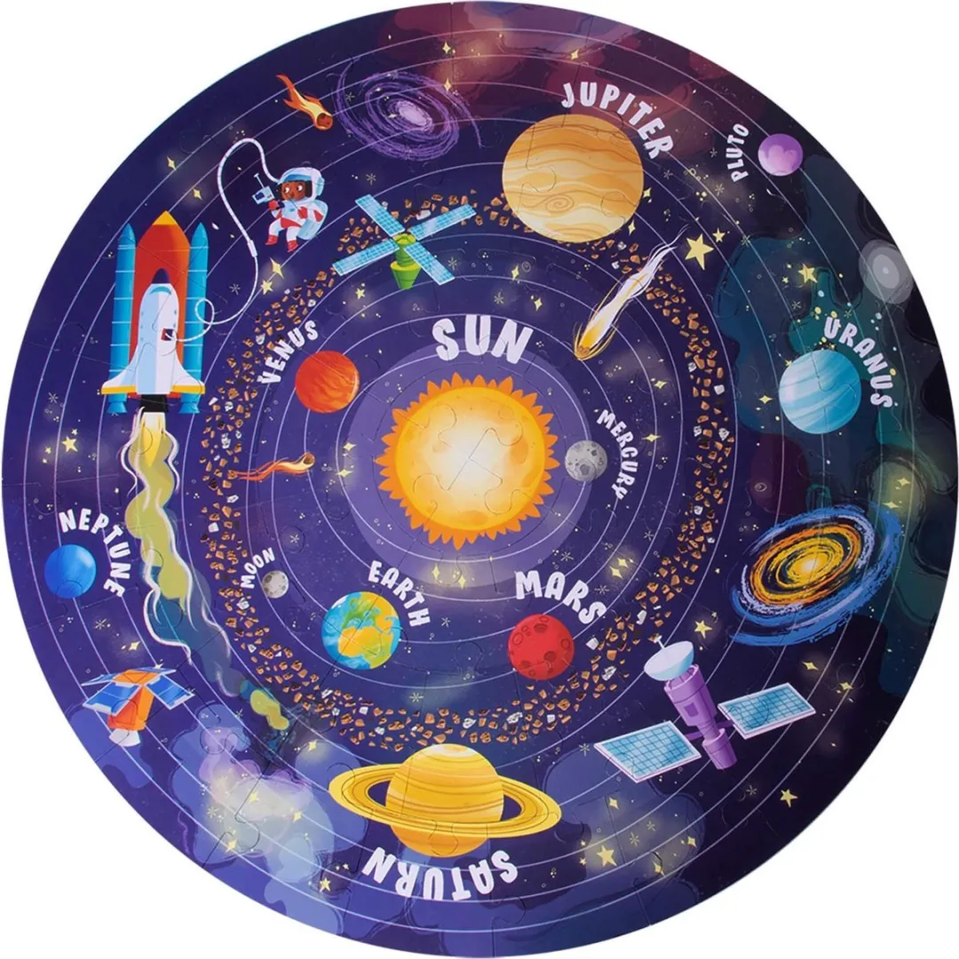 Apli Kids Ronde Puzzel Zonnestelsel 48 Stuks