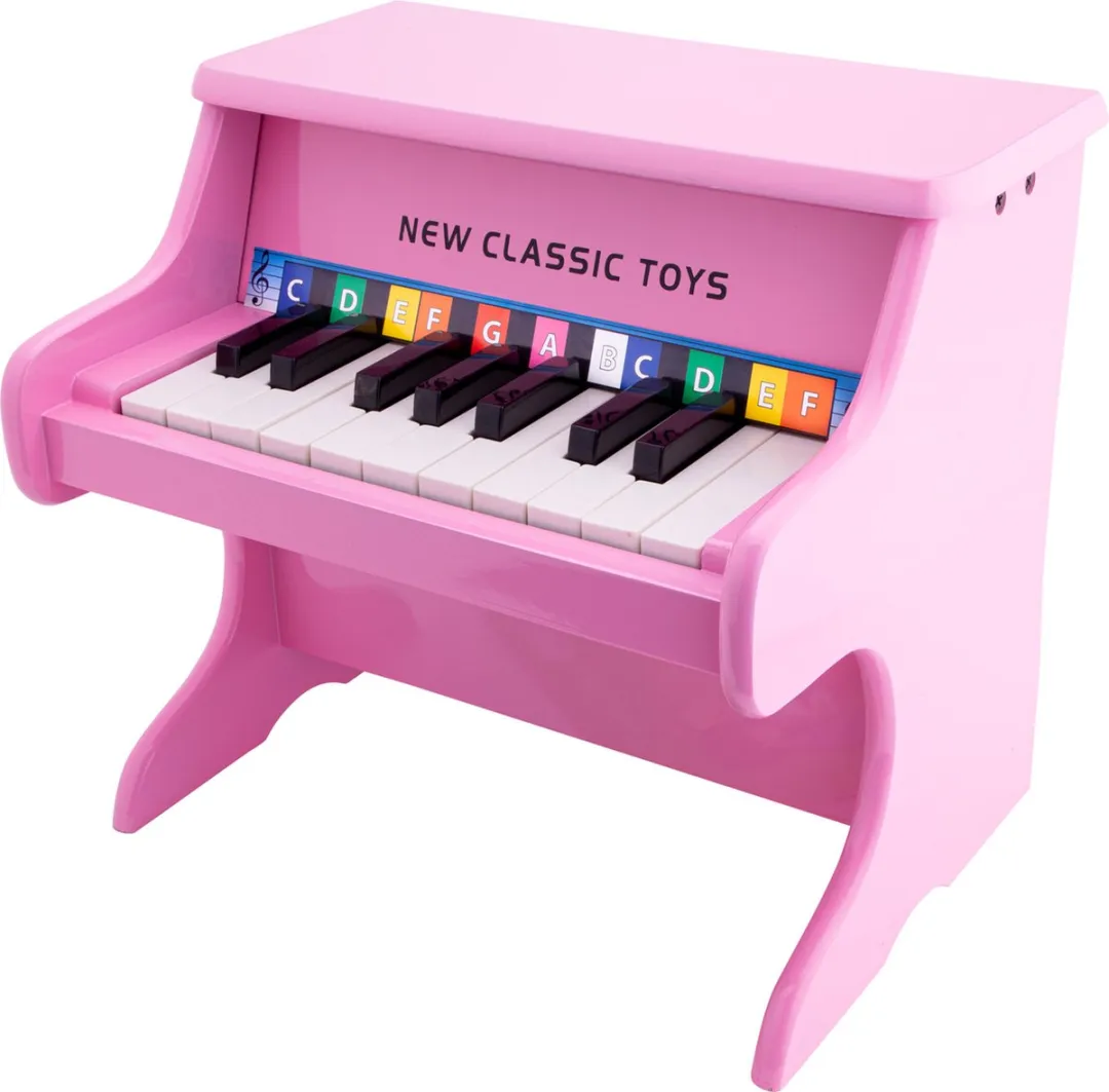 New Classic Toys® Houten Speelgoed Piano - Speelgoedinstrument - Roze - Inclusief Muziekboekje en Toonlader - Vanaf 3 jaar - Speelpiano voor Kinderen