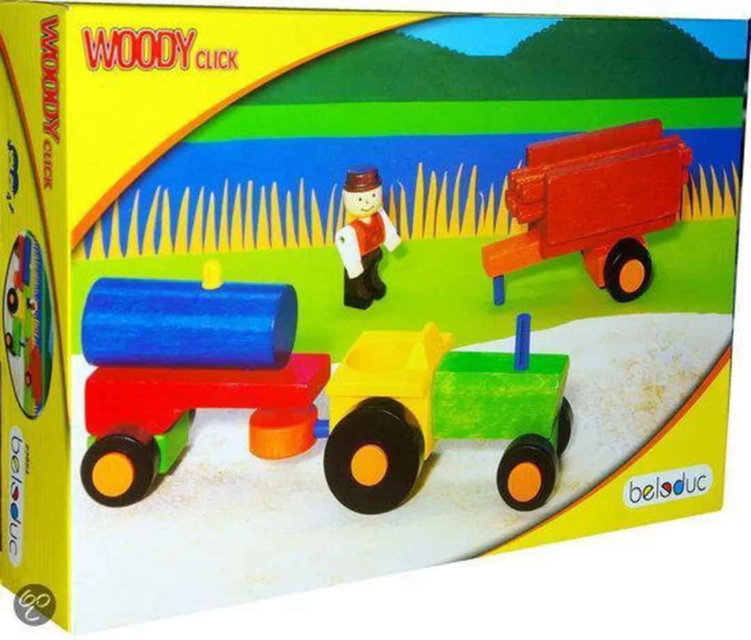 Beleduc Woody Click Tractor Set