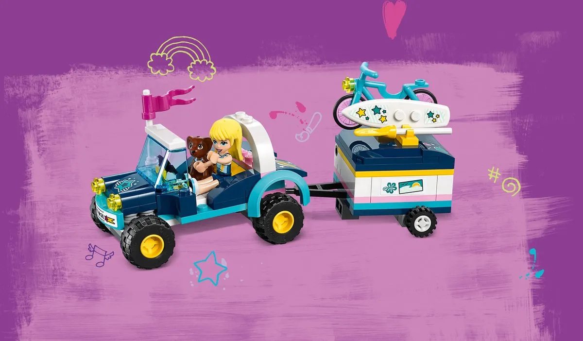 LEGO Friends Stephanie's Buggy & Aanhanger 41364 - 166 Stukken - Paars - afbeelding 6 van 6