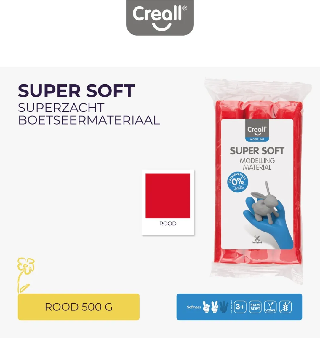 Creall Boetseerklei Supersoft Rood 500g