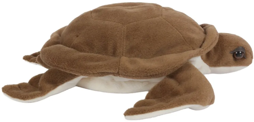 PIA Schildpad Pluche Knuffel - 30 cm - Bruin/Wit