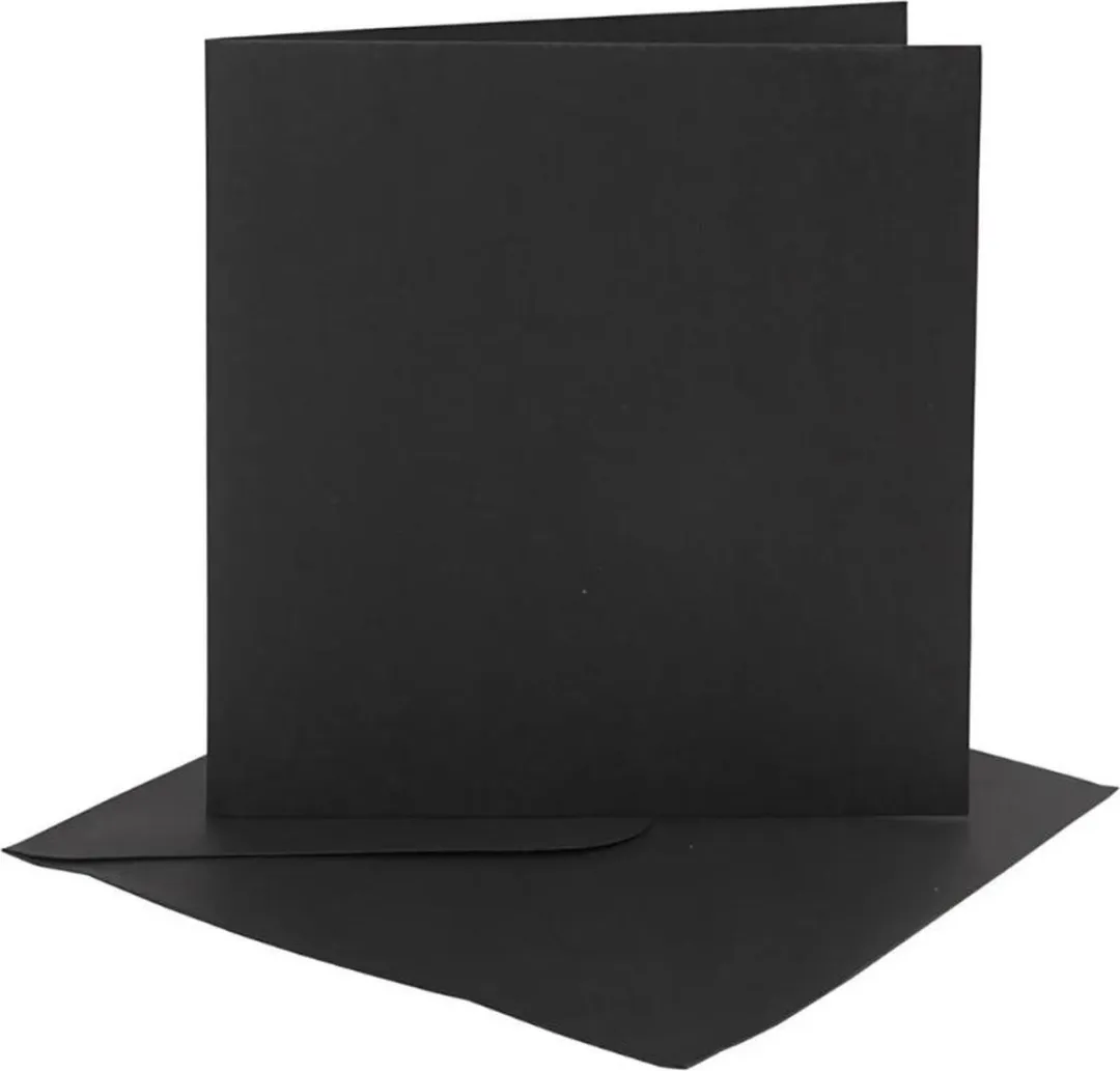 Creativ Company Kaarten & Enveloppen Zwart 15x15cm - 50 Sets