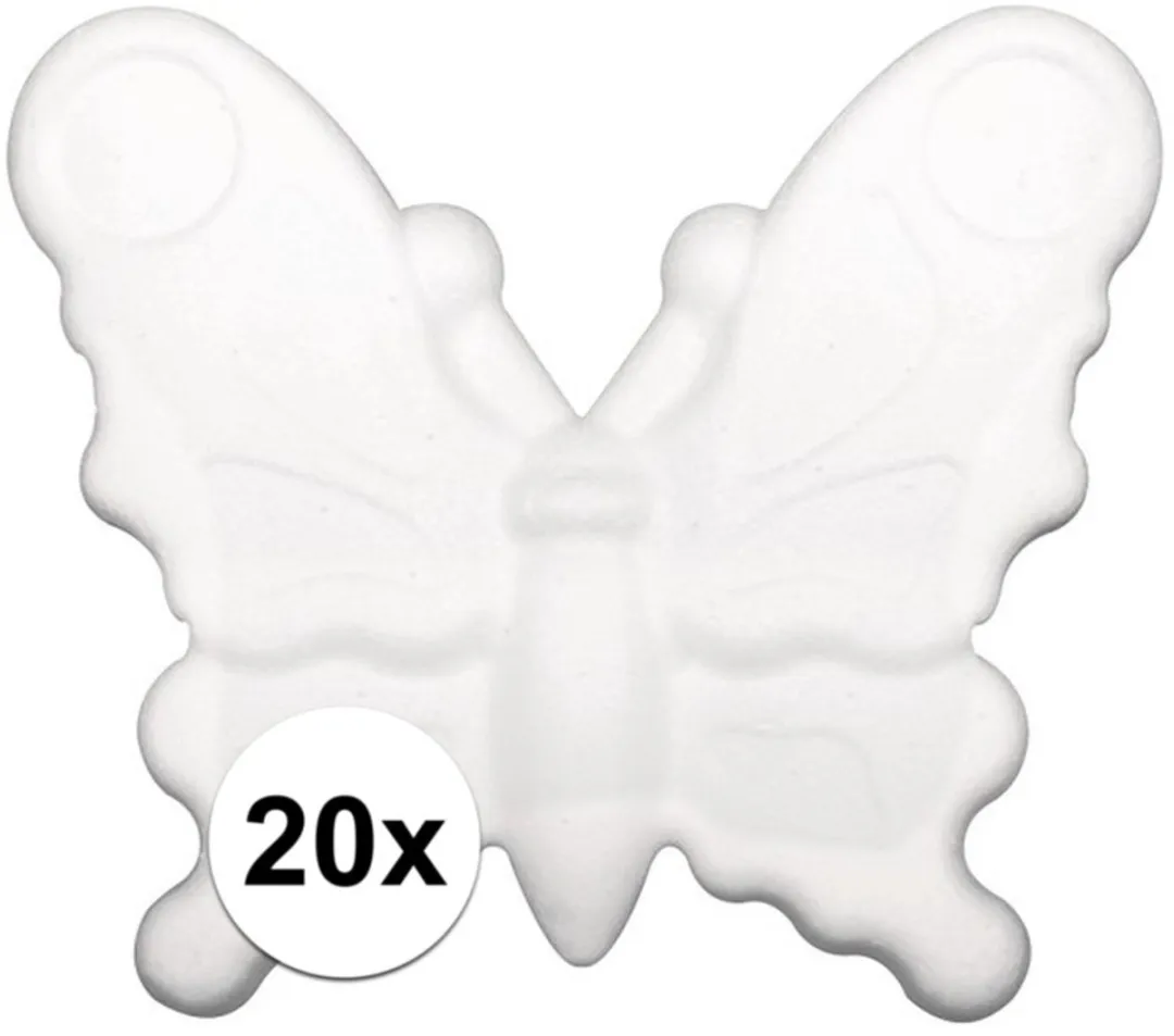 Rayher Hobby Piepschuim Vlinders 12,5cm - 20 Stuks - Wit