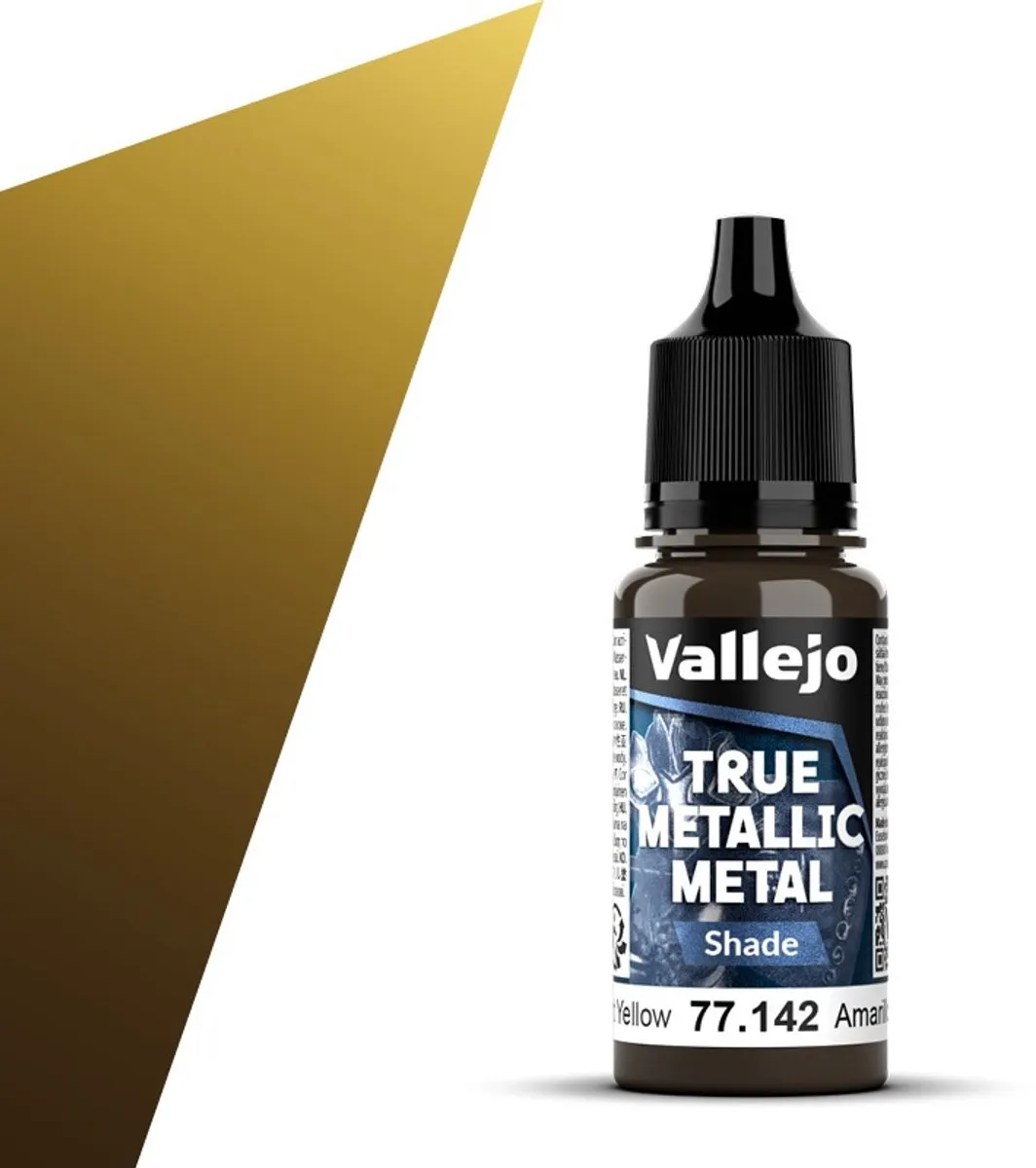 Vallejo Hobbyverf True Metallic Metal Shade Stralend Geel 18ml