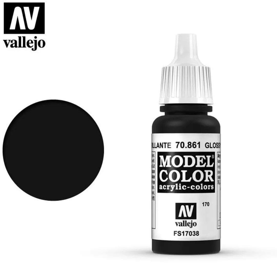 Vallejo Model Color Glossy Black Acrylverf 17ml