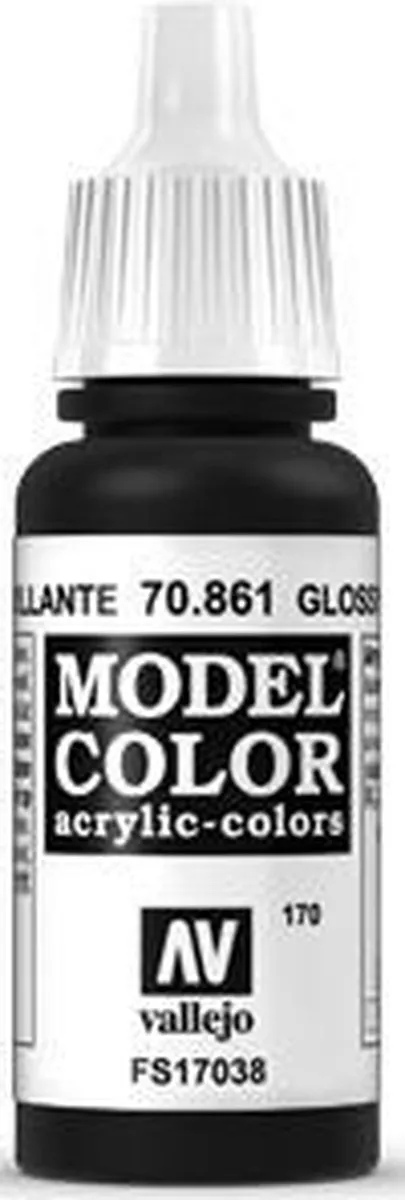 Vallejo Model Color Glossy Black Acrylverf 17ml