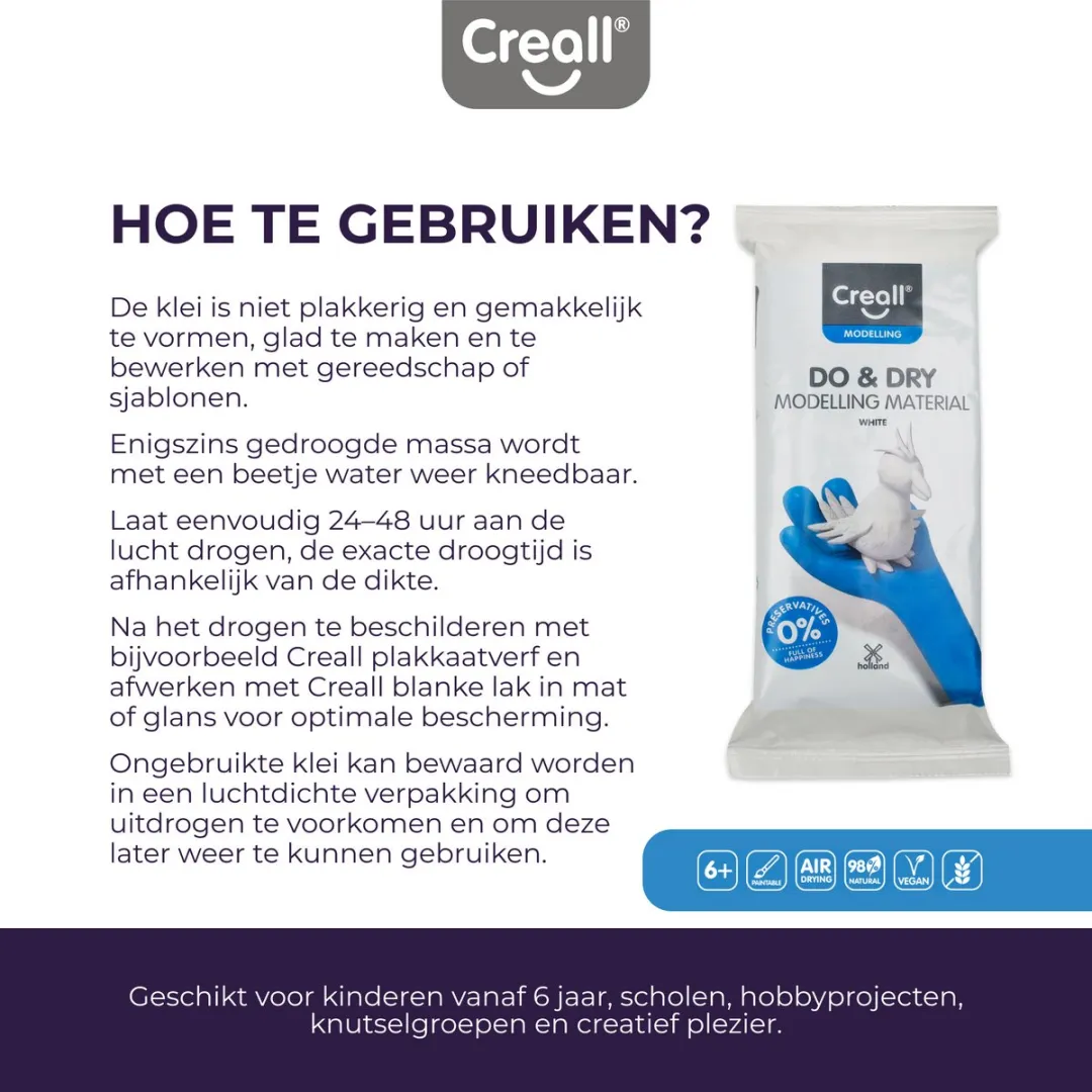 Creall Do & Dry Luchtgedroogde Klei Wit - 5x1000g