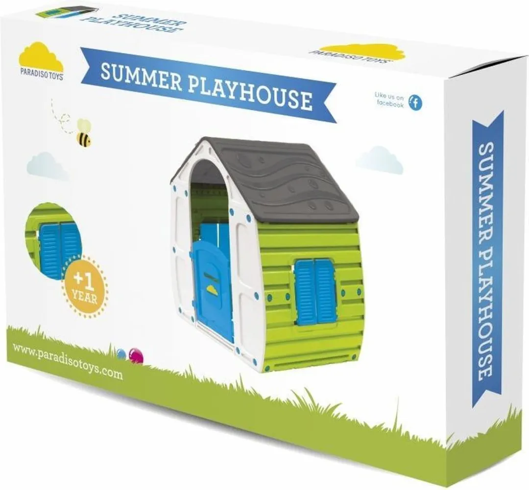 Paradiso Toys Speelhuis Summer 102x90cm - Groen/Grijs/Blauw