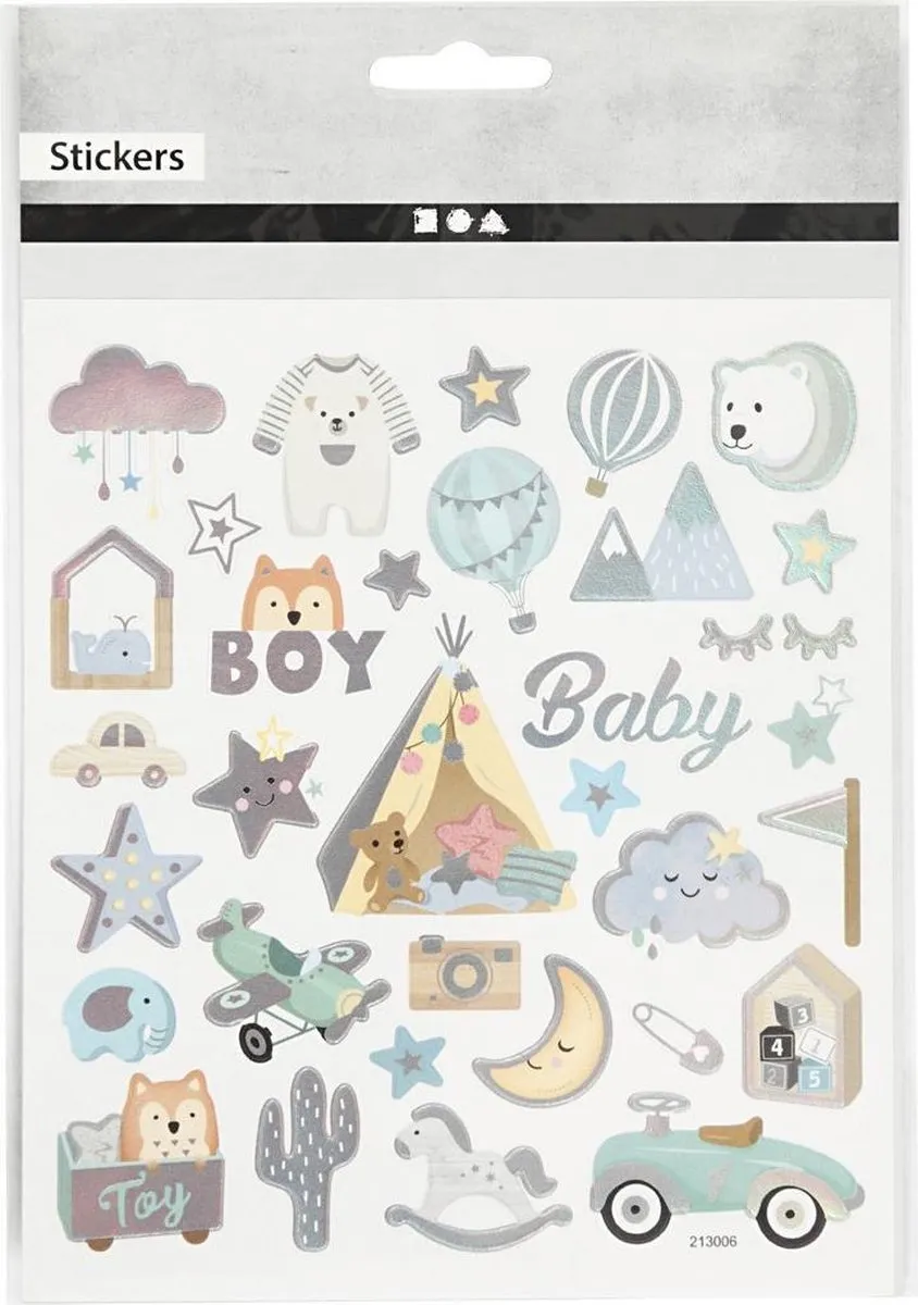 Creativ Company Creotime Stickervel Baby Jongen - 32 Stuks - Multi