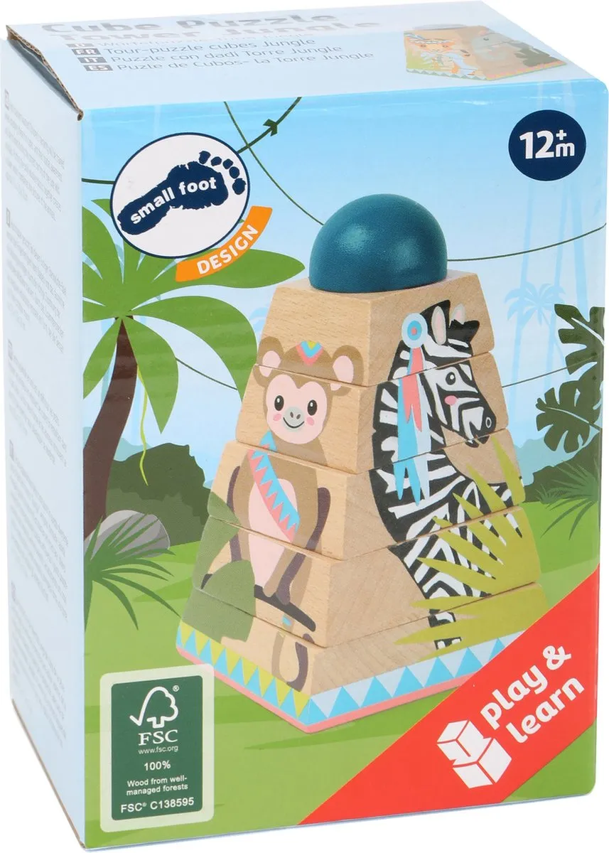 Small Foot Houten Stapeltoren Jungle 6-delig - Multicolor