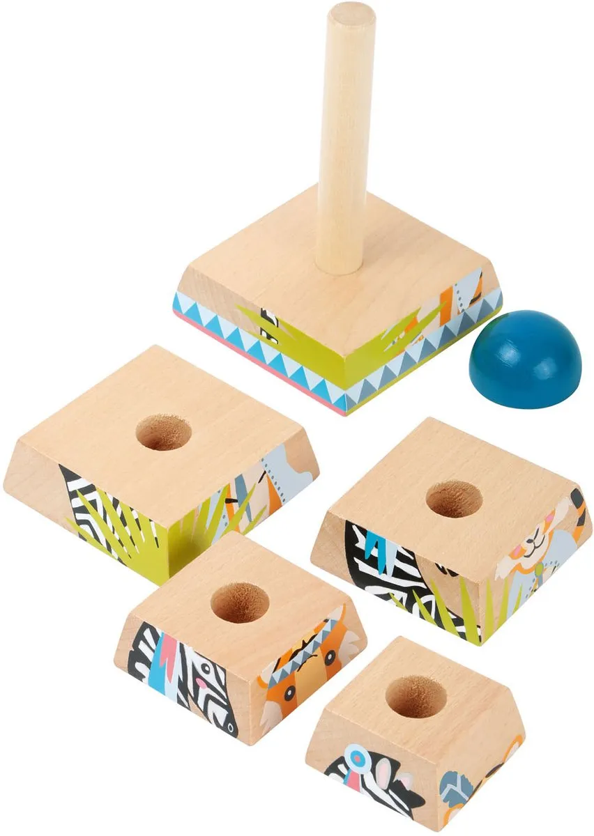 Small Foot Houten Stapeltoren Jungle 6-delig - Multicolor
