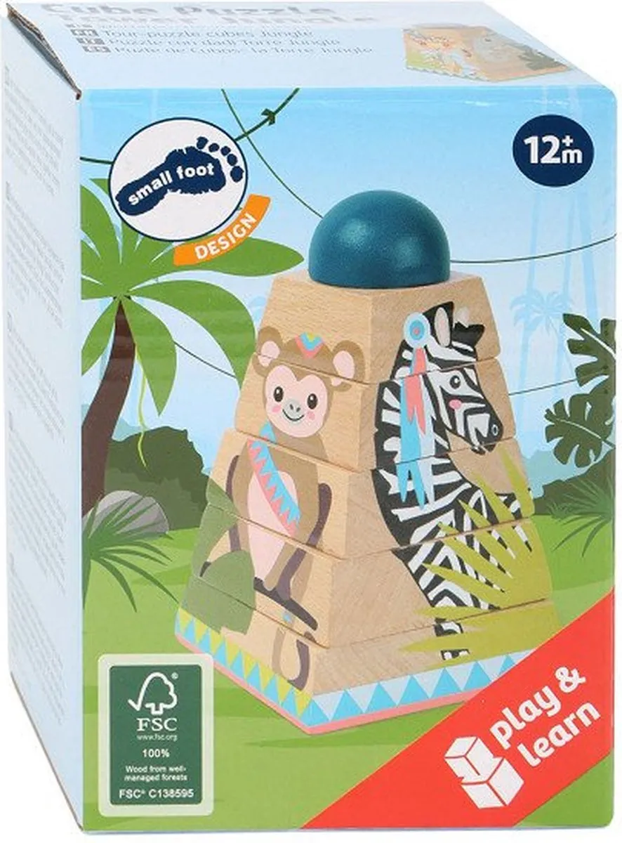 Small Foot Houten Stapeltoren Jungle 6-delig - Multicolor