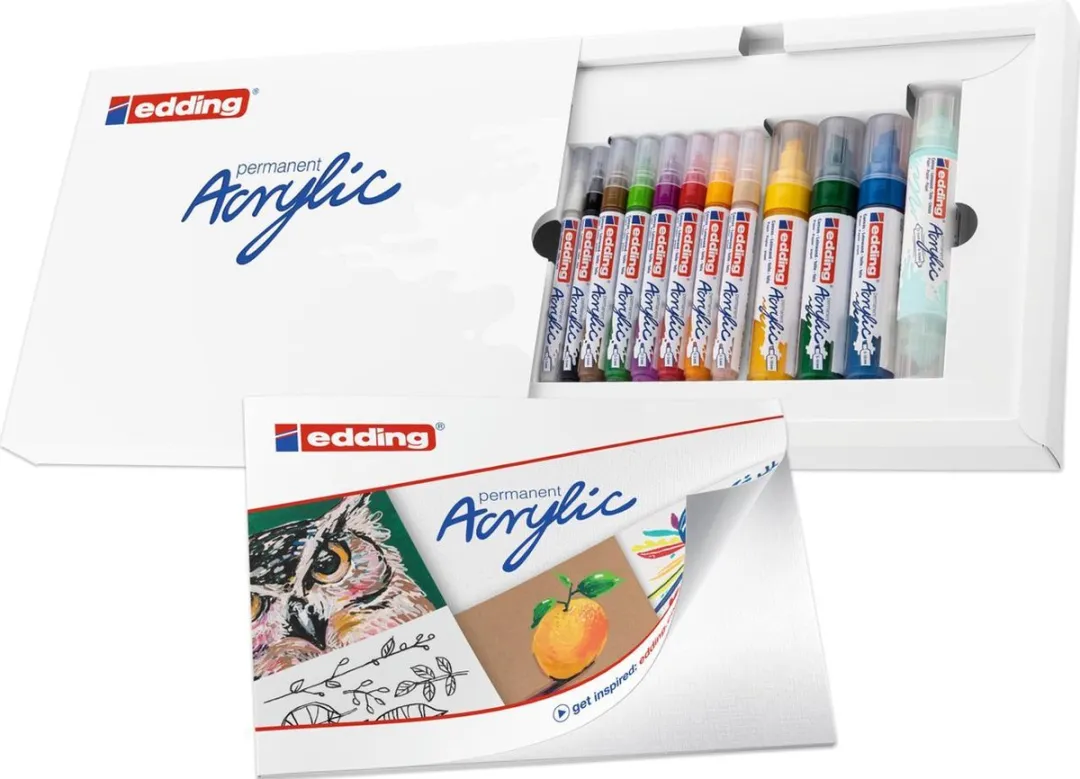 edding Acrylverf Stiften Starterset 12 Stuks - Meerkleurig - afbeelding 6 van 6