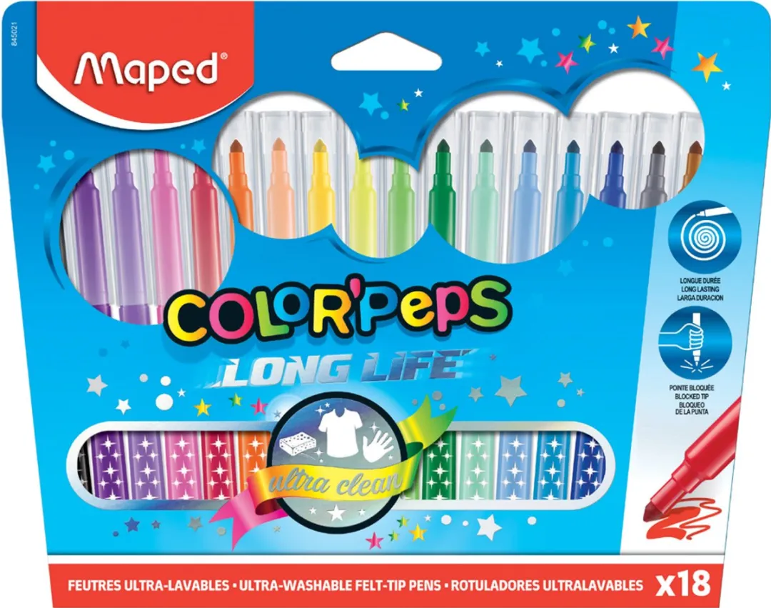 Maped Color'peps Viltstiften - 12 Stuks - Meerkleurig