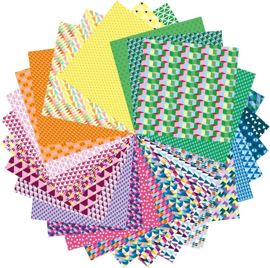 Clairefontaine Origami Papier Geometric 60 Vel - 20x20cm - 10 Kleuren