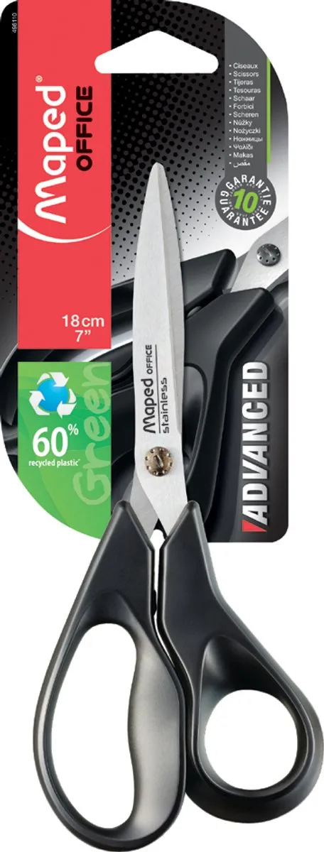 Maped Advanced Green Schaar 21cm - Asymmetrisch - Zwart