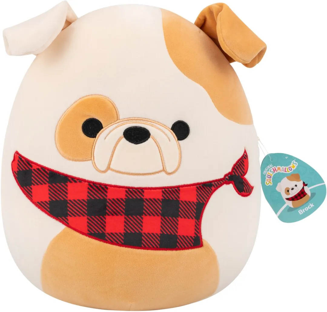 Squishmallows Brock Medium Plush Hond - 30cm - Bruin/Beige