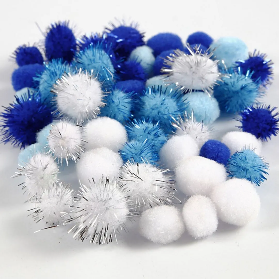 Creativ Company Pompons Blauwe Harmonie 15-20mm