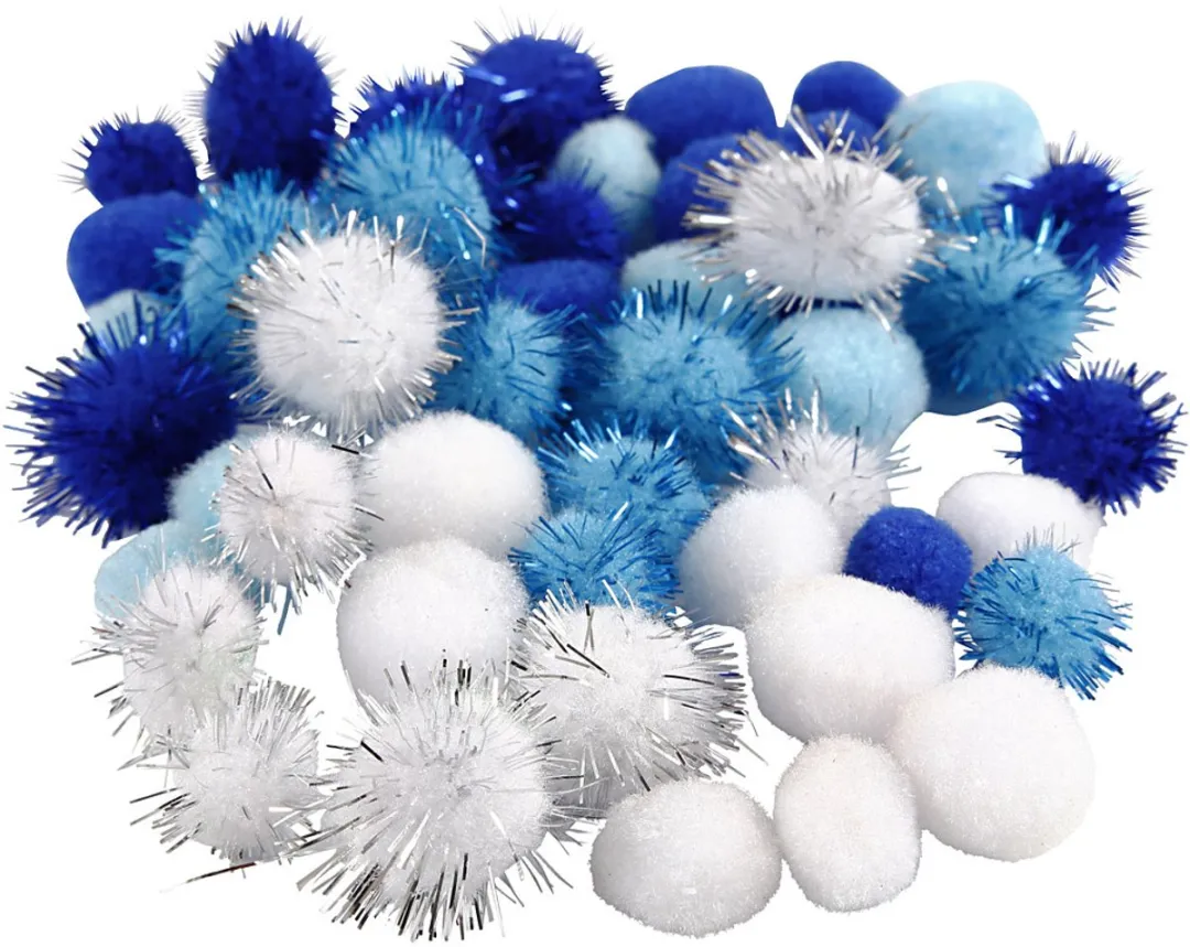 Creativ Company Pompons Blauwe Harmonie 15-20mm - 45 Stuks